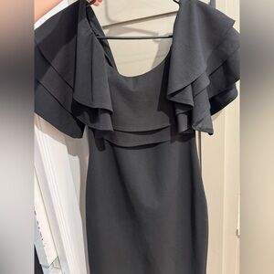 Elegant Black Ruffle Dress